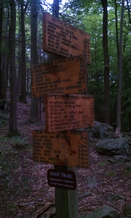 the new york long path meets the appalachian trail .. turn right and 51 miles to manhattan