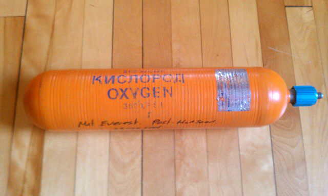 Found an oxygen tank from Mount Everest signed David Hempleman-Adams!