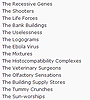 Random dictionary database dump, plain old ragged right list...